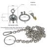 Stainless Steel Chastity Lock Cage with Rope Chain - Husband Wife Game Tool