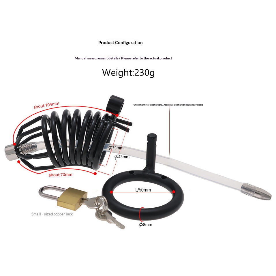 Ultra-Long Snake Chastity Lock for Men - Black/Silver Two-Tone Discreet Wear - Image 8