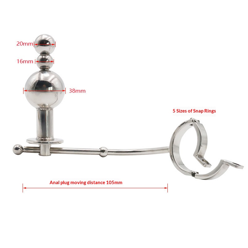 Men's Stainless Steel Chastity Lock with Anal Plug Heavy-Duty Chastity Device Penis Cage Lock Bird Back Chamber Adult Toy - Image 8