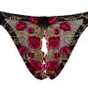 Exquisite Embroidered Cotton Open Cup Bra & Panty Set for Women