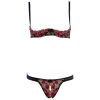 Exquisite Embroidered Cotton Open Cup Bra & Panty Set for Women