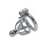 Metal Penis Cage Chastity Lock with Catheter for Men - Discreet Adult Restraint Toy