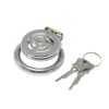 Stainless Steel Flat Lock Chastity Device - Penis Cage with Taiji Mesh for Enhanced Hygiene