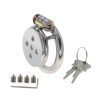 Stainless Steel Flat Cage Chastity Lock - Four-Nail Design for Adult Play