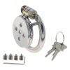 Stainless Steel Flat Cage Chastity Lock - Four-Nail Design for Adult Play