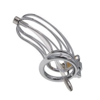 Men’s Chastity Lock Penis Cage – Hollow Catheter Binding Alternative Sex Toy