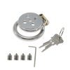Stainless Steel Flat Cage Chastity Lock - Four-Nail Design for Adult Play