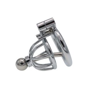 Metal Penis Cage Chastity Lock with Catheter for Men – Discreet Adult Restraint Toy