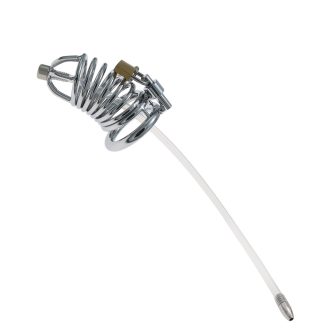 Ultra-Long Snake Chastity Lock for Men – Black/Silver Two-Tone Discreet Wear