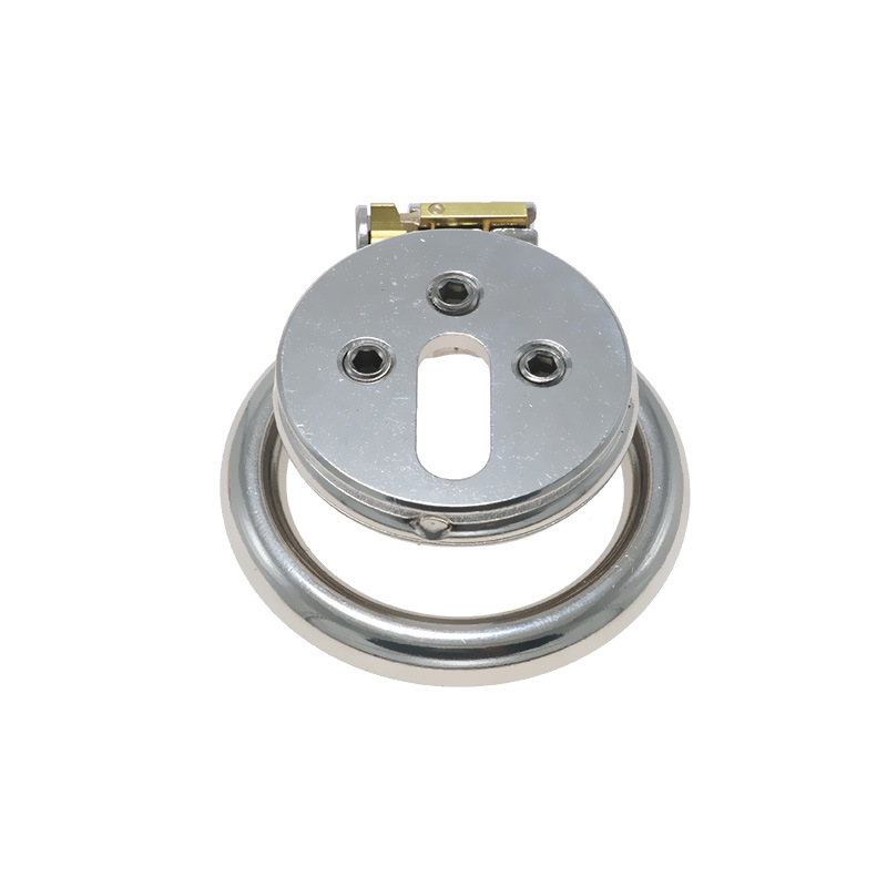 Stainless Steel Flat Chastity Lock Cage for Men - Image 6