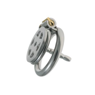 Stainless Steel Hollow Flat Chastity Cage for Men