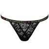 Black Lace Mesh Suspender Bra Jumpsuit with Steel Ring and Open Crotch
