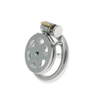 Stainless Steel Hollow Flat Chastity Cage for Men