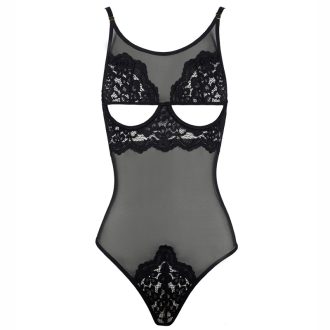Black Lace Mesh Steel Ring Jumpsuit Sexy Lingerie for Women