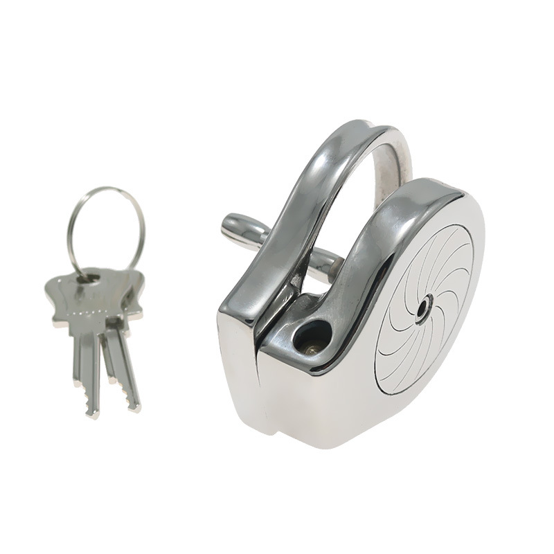 Beautiful stainless steel thickened flat chastity lock men go out to wear chastity sex tool lock bird with hollow tube - Image 2