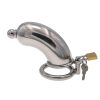 Stainless Steel Male Chastity Lock Cage with Conduit Alternative Restraint