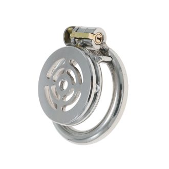 Stainless Steel Flat Lock Chastity Device – Penis Cage with Taiji Mesh for Enhanced Hygiene