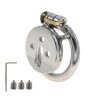 Stainless Steel Flat Chastity Lock Cage for Men