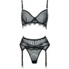 Eyelash Lace Polka Dot Mesh Bra & Thong Set