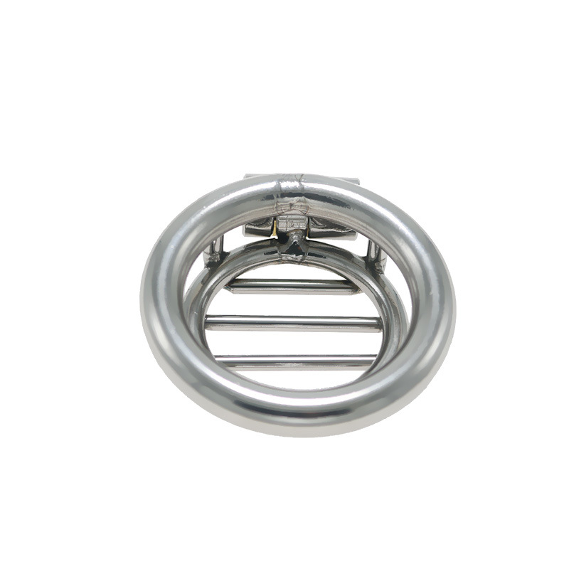 Stainless steel hollow flat short breathable chastity lock - Image 3