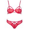 Valentine's Day Red Lace Steel Ring Garter Belt & Briefs Set