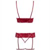 Sexy Lace Pajama Set with Open Front and Leg Garter