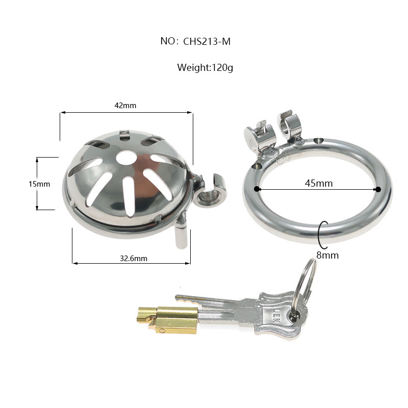 Stainless Steel CB Lock Pot Lid Chastity Cage - Small Size Hollow-out Design for Men - Image 7