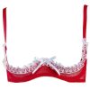Quarter Cup Bra Set  Thin Women's Lingerie Thin Sexy  Embroidered Lace Underwire