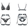 French Lace Jacquard Mesh Heart Buckle Triangle Cup Sexy Bra Bralette & Thong Set