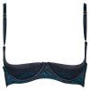 Quarter Cup Bra Set  Thin Women's Lingerie Thin Sexy  Embroidered Lace Underwire