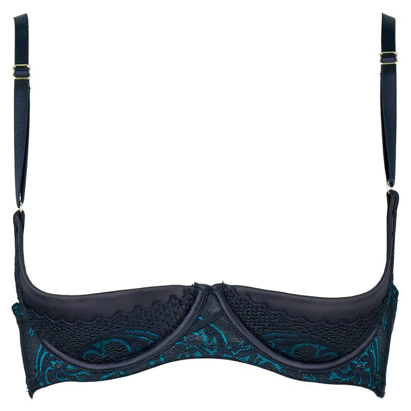 Quarter Cup Bra Set Thin Women's Lingerie Thin Sexy Embroidered Lace Underwire - Image 4