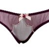 Purplish Red Embroidered AP Tulle Bra & Panty Set for Big Busts