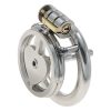 Stainless Steel Flat Cage Chastity Lock - Four-Nail Design for Adult Play
