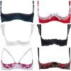 Quarter Cup Bra Set  Thin Women's Lingerie Thin Sexy  Embroidered Lace Underwire