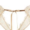 Golden Deep V Halter Jumpsuit with Gilding Lace & Beauty Back Strap
