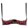 Quarter Cup Bra Set  Thin Women's Lingerie Thin Sexy  Embroidered Lace Underwire