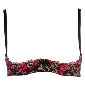Quarter Cup Bra Set Thin Women’s Lingerie Thin Sexy Embroidered Lace Underwire