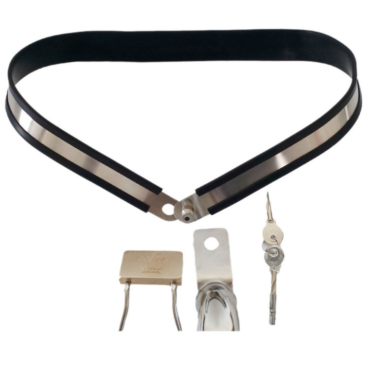 Stainless Steel Y-Strap Chastity Device for Men - Secure Private Lock Underwear - Image 3