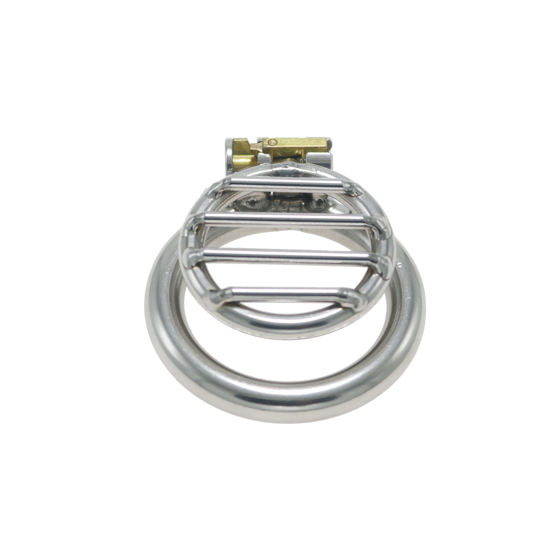 Stainless steel hollow flat short breathable chastity lock - Image 4