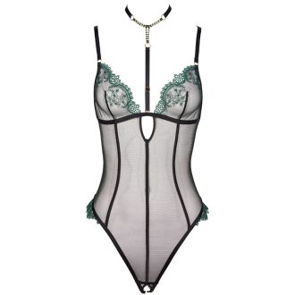 Sheer Deep V Backless Bodysuit Lingerie for Women – Sexy Temptation Net Cross-Back