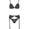 White Christmas Eyelash Lace Detachable Neck Collar Bra Set with Bow