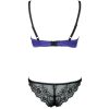 Sexy Satin Lace Patchwork Cotton Cup Low Waist Bra & Briefs Set