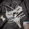 Women's Ultra-Thin Lace Crotch-Free T-Pants Set for Big Breasts