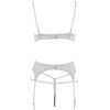 Fun Exposure Embroidered Push-Up Bra Set with Steel Rings & Open Thong