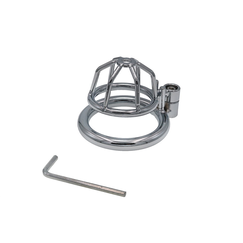 Metal Short Penis Birdcage Male Wear Adult Toys Small Grid Chastity Lock - Image 5