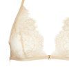 Gilded Eyelash Lace Champagne Triangle Cup Thong Lingerie Set