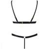 Ultra-Thin Gold Silk Lace Triangle Bra & Low-Waist T-Pants Set