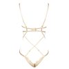 Champagne Gold Lace Cut-Out Jumpsuit with Beautiful Back Detail