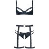 Steel Support Dew Lace Mesh Nightdress - Sexy Black & White Women's Pajamas