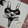 Women's Ultra-Thin Lace Crotch-Free T-Pants Set for Big Breasts